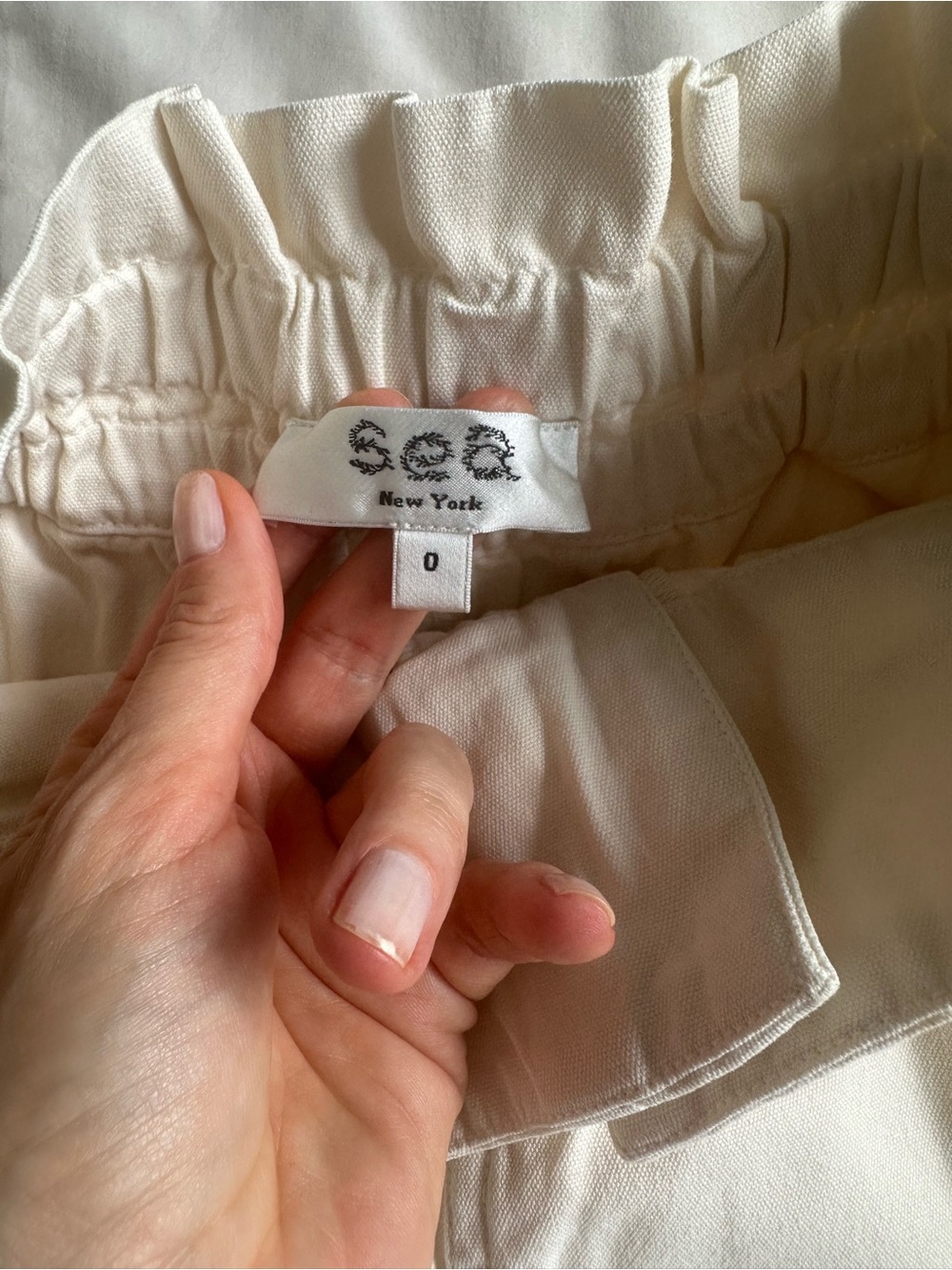 Sea New York Cream High-Waist Paperbag Shorts with D-Ring Belt - Picture 4 of 4